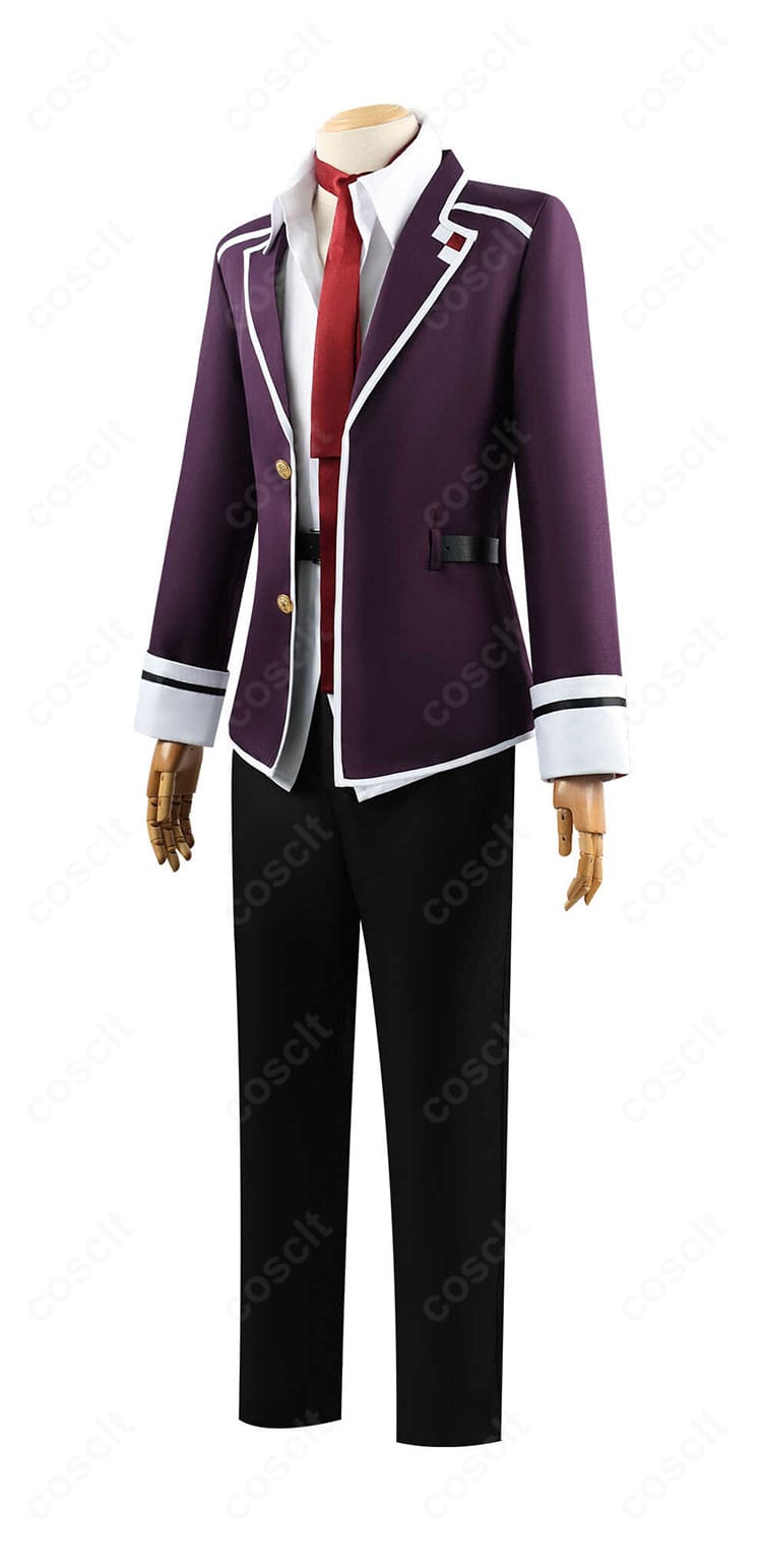 逆巻アヤト 学園制服コスプレのサイドビュー。肩から裾にかけてのシャープなシルエットを確認。