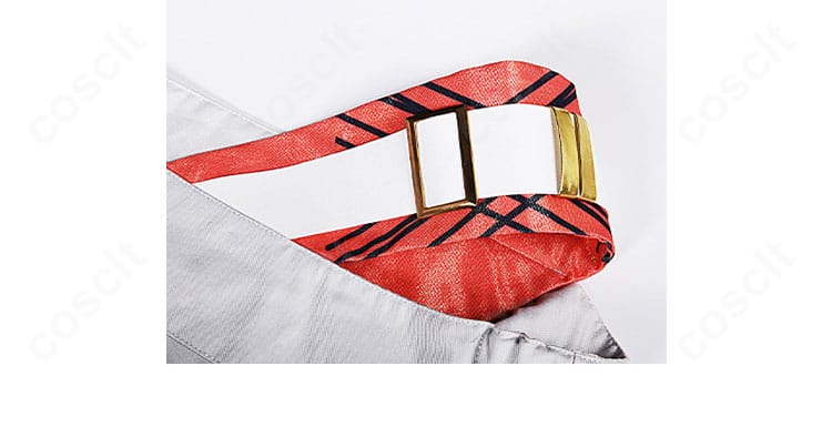 腰帯・ベルト周りの装飾アップ。金具とベルトの位置関係、質感が伝わる詳細画像。