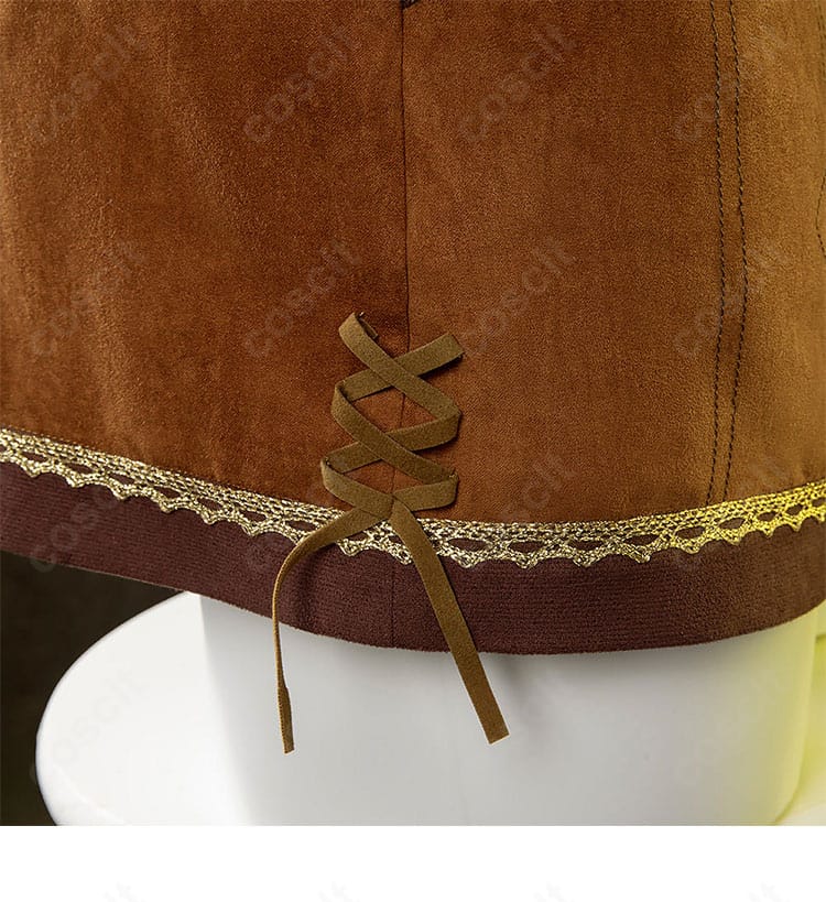 ティファ衣装 スカート裾の細ストラップ装飾ディテール