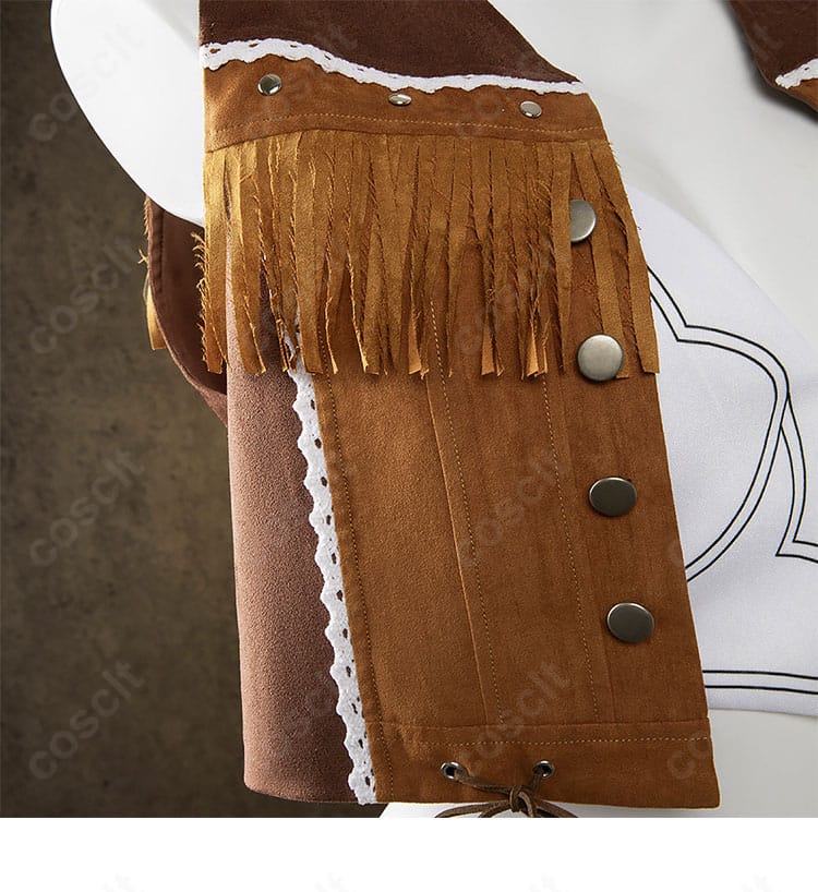 ティファ衣装 右襟の装飾ディテール(縁取りと金具)