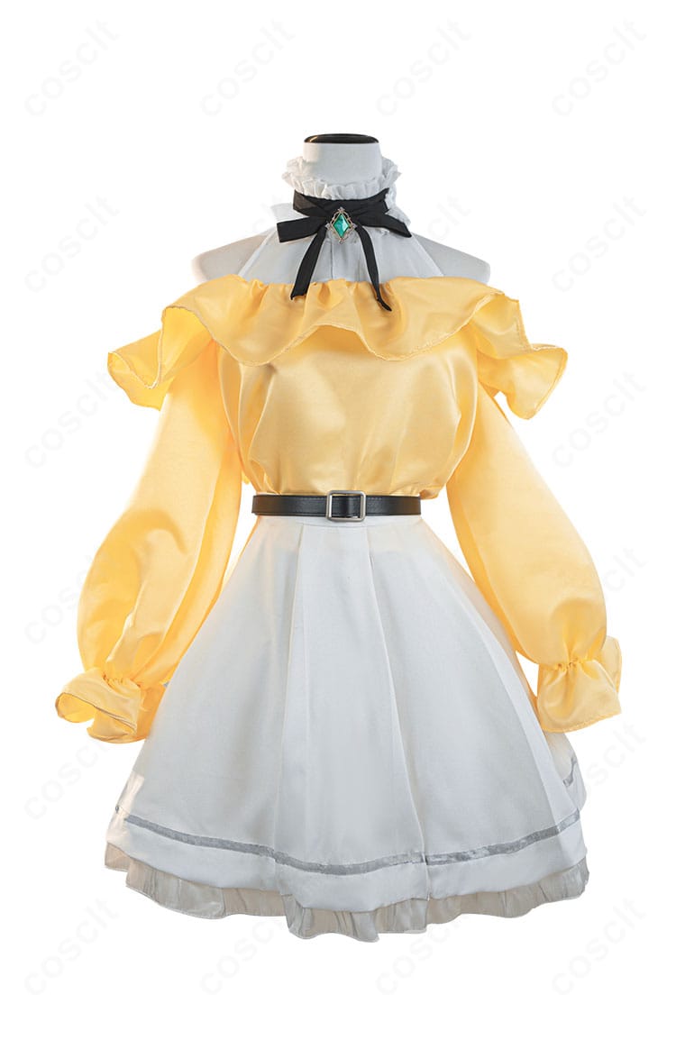 エミリア スプリングブリーズのコスプレ衣装 正面全体。清楚な配色とAラインシルエットを高再現したデザイン。COSCLT製