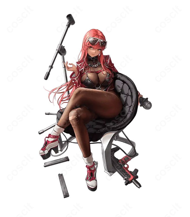 勝利の女神：NIKKE ボリュームのキャラクターイメージ。ロングコート×ボディスーツの全体コンセプトが分かる参考画像。