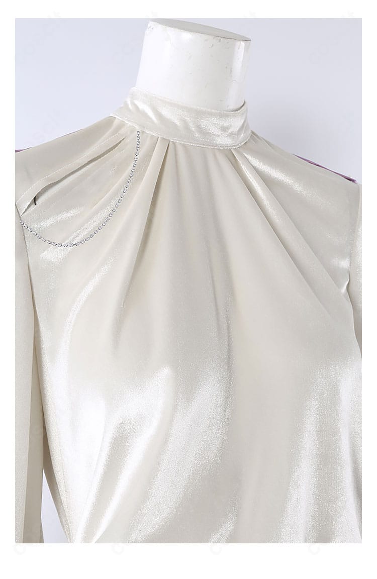 ALIEN STAGE ルカ衣装のトップス装飾クローズアップ。繊細な刺繍とアクセントパーツの質感が分かる詳細