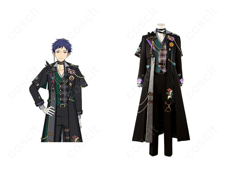 あんさんぶるスターズ!! 伏見弓弦・斎宮宗・瀬名泉のインテリジェンス衣装コスプレ一式。正面全身と公式ビジュアル風コラボで再現度を確認できる画像。