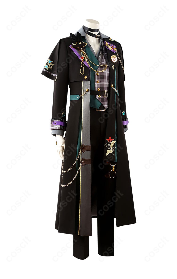 あんさんぶるスターズ!! インテリジェンス衣装の側面。ウエストの絞りとコートのライン、パンツのフィット感を示す画像。