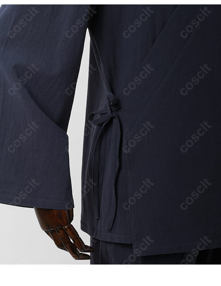 WIND BREAKER 十亀条 コスプレ衣装の袖口と斜襟の紐アップ。特徴的デザインと実用性を表す近接写真。