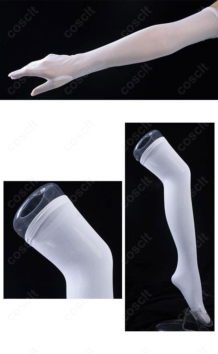 付属の手袋と靴下のコーデ例、色味と長さのバランス