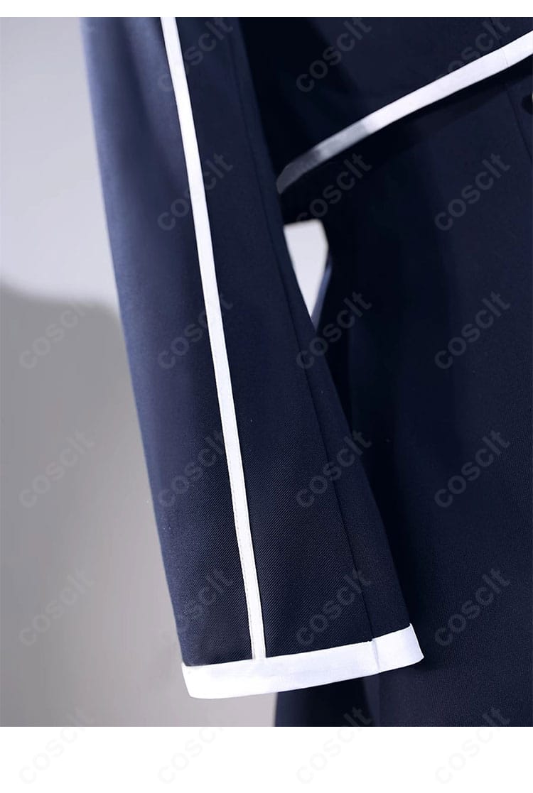 アスナ制服コスの袖口装飾アップ。カフスの形状と縫い目が整い、近距離撮影でも美しく見える仕上がり。