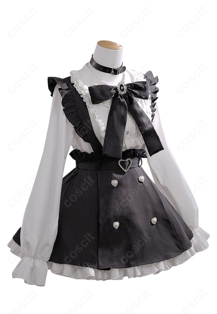 初音ミク 地雷系アレンジ衣装の装飾をクローズアップ。フリルとリボンの質感が分かる詳細ショット。