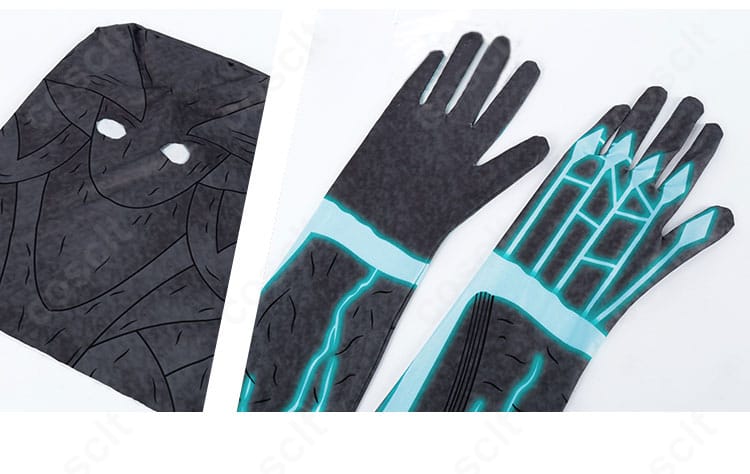 コスプレ用手袋の装飾ディテール。縫製ラインと素材の質感が分かる近接写真