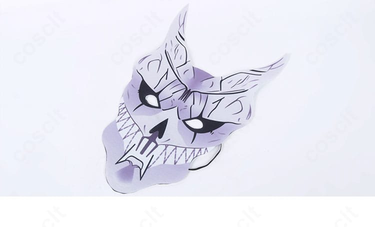 日比野カフカの仮面ディテール。形状と表面テクスチャを強調