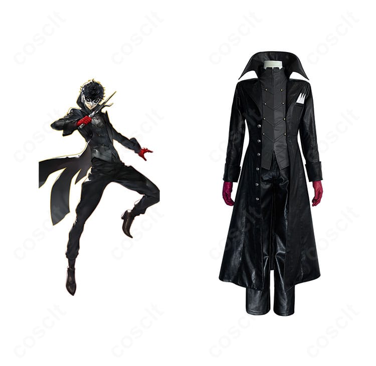 ペルソナ５ ザ・ロイヤル 雨宮蓮 怪盗服 コスプレ衣装 商品正面とキャラクターの組み合わせ画像