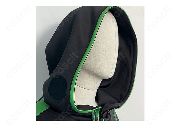 モブサイコ100 III 影山茂夫 サイバーパンクver. フード(襟元)装飾のアップ。近未来感を演出するトリムと縫製の質感