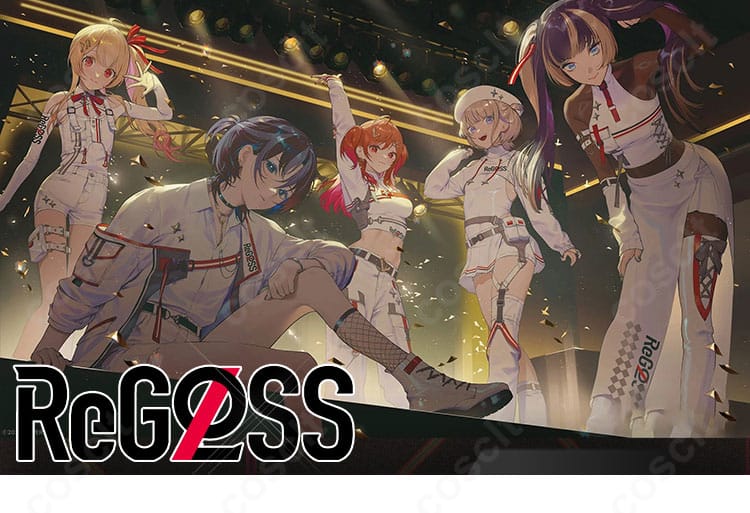 音乃瀬奏（ホロライブ ReGLOSS）を高再現した着用イメージ。花刺繍とリボンが映えるクールで上品なアイドル衣装。