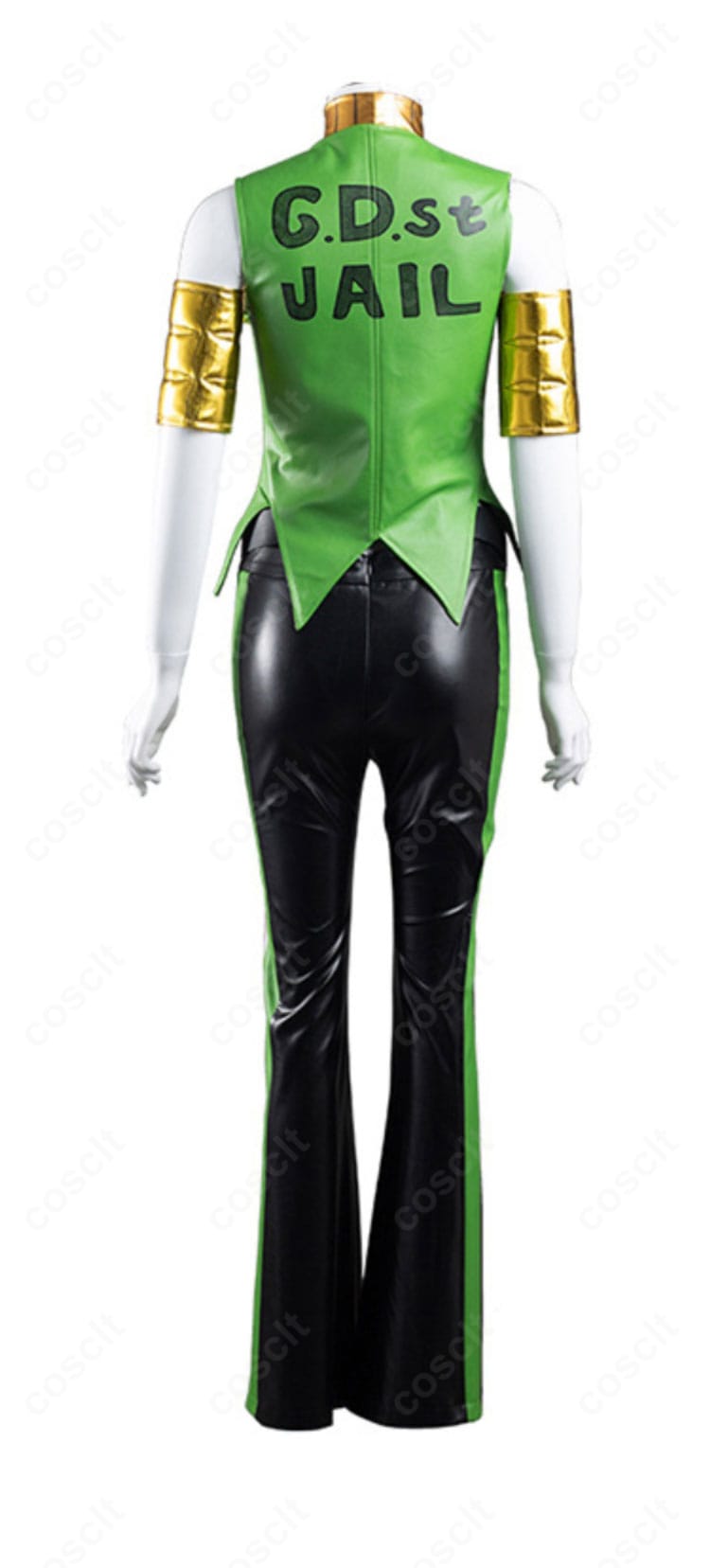 エルメェス・コステロ衣装の背面。背中のカッティングとベルト位置、後ろ姿のシルエットが分かる画像