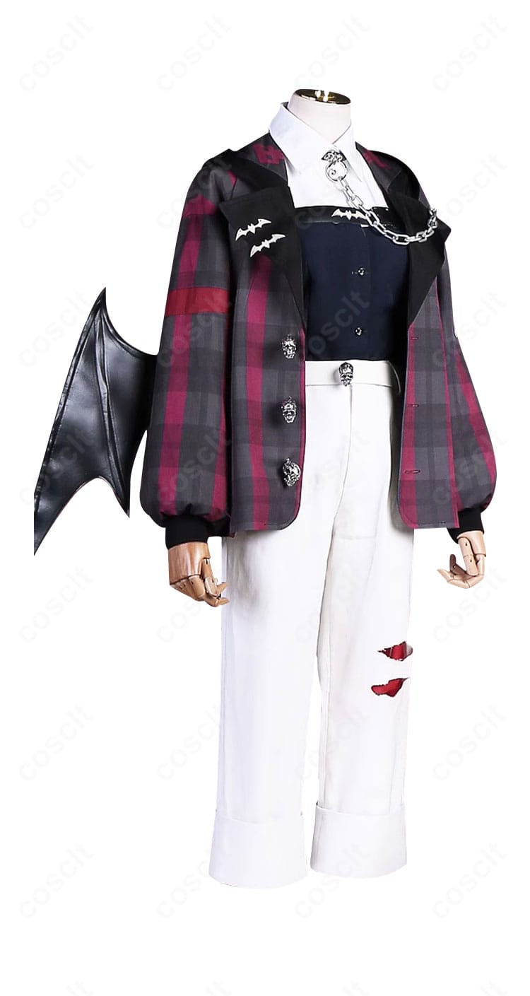 側面シルエットが分かる葛葉6周年新衣装コスプレのコートと装飾の側面図