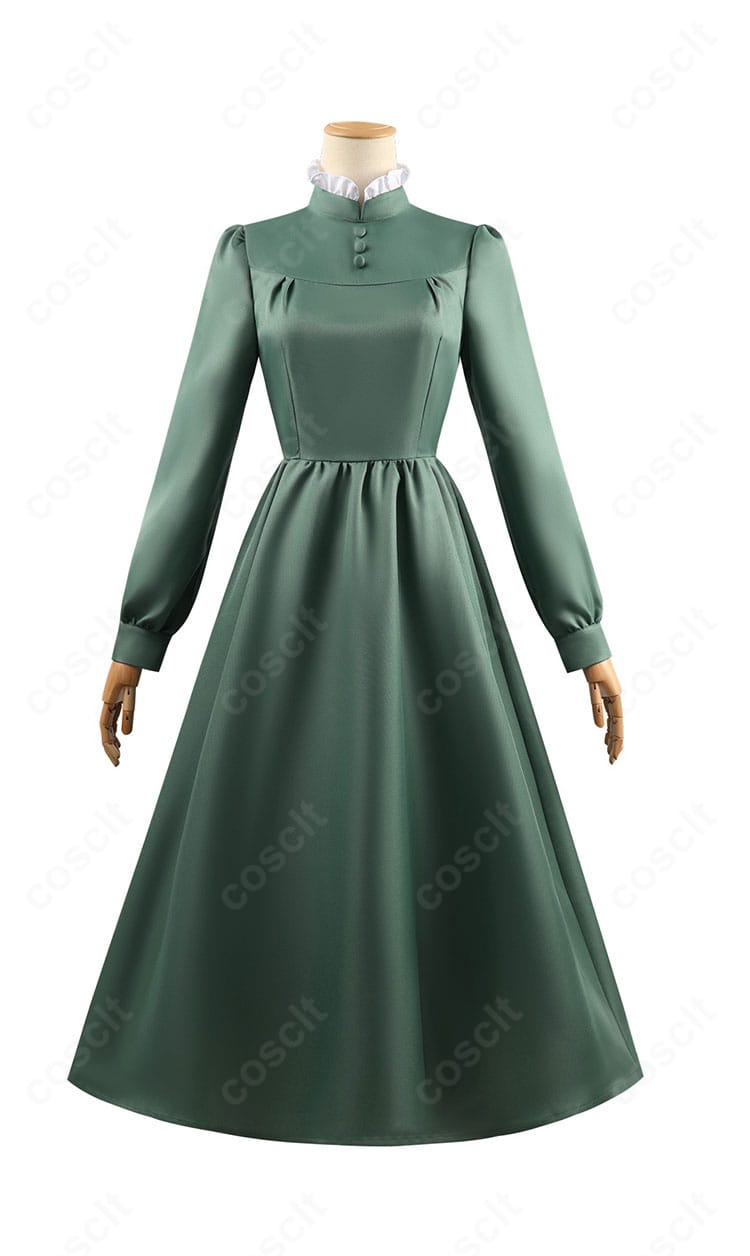 ハウルの動く城 ソフィー・ハッター コスプレ衣装の正面全体。ボディラインと胸元〜裾のディテールが確認できる