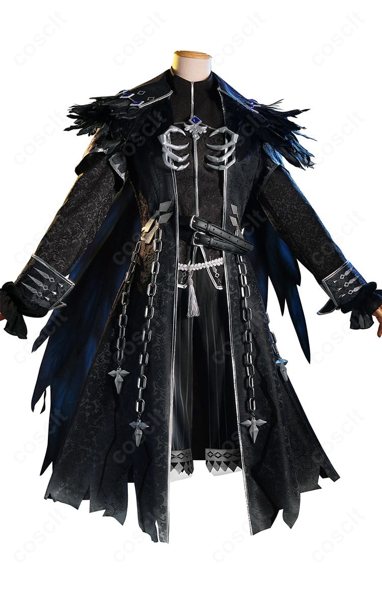 ジョゼフ 亡霊の魔術師 コスプレ衣装の正面全体。コートとマント、胸飾りや鎖まで忠実に再現。