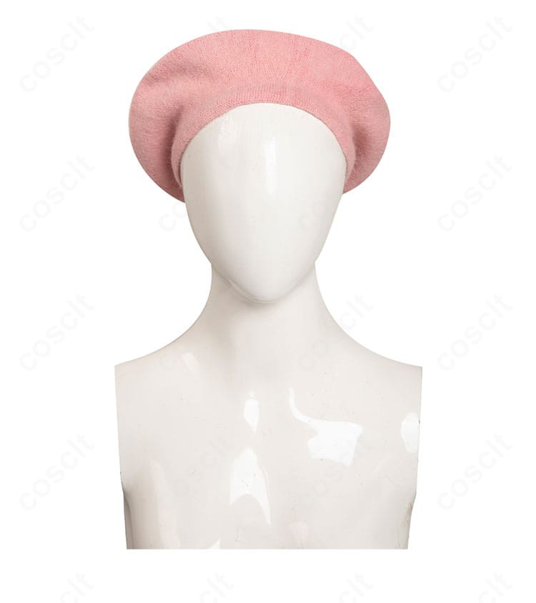 バービー コスプレ衣装の帽子ディテール正面。バービーらしい帽子の形状と装飾の仕上がりが分かる画像。