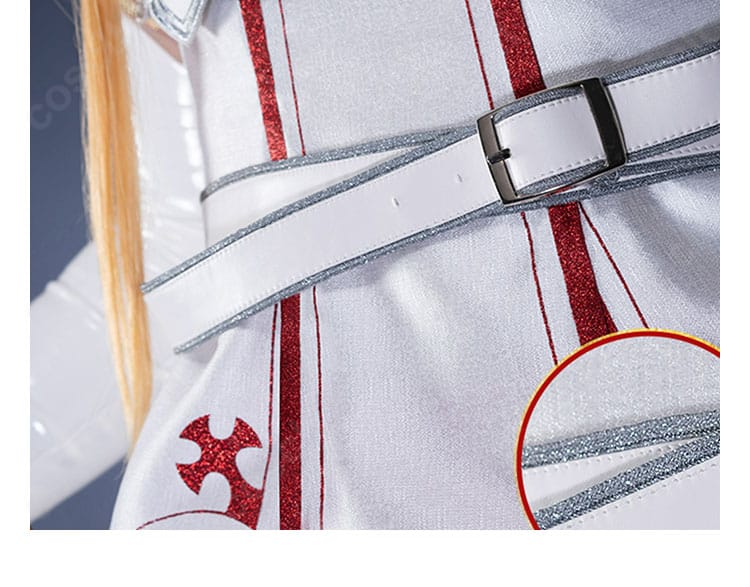 アスナコスプレ衣装の腰帯装飾。ベルトの意匠と固定方法、位置関係が一目でわかる