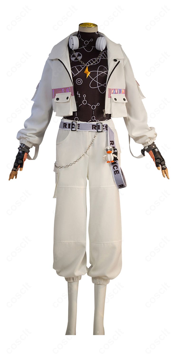 正面全体図。Identity V 囚人のシルエットと配色を忠実に再現したコスプレ衣装。