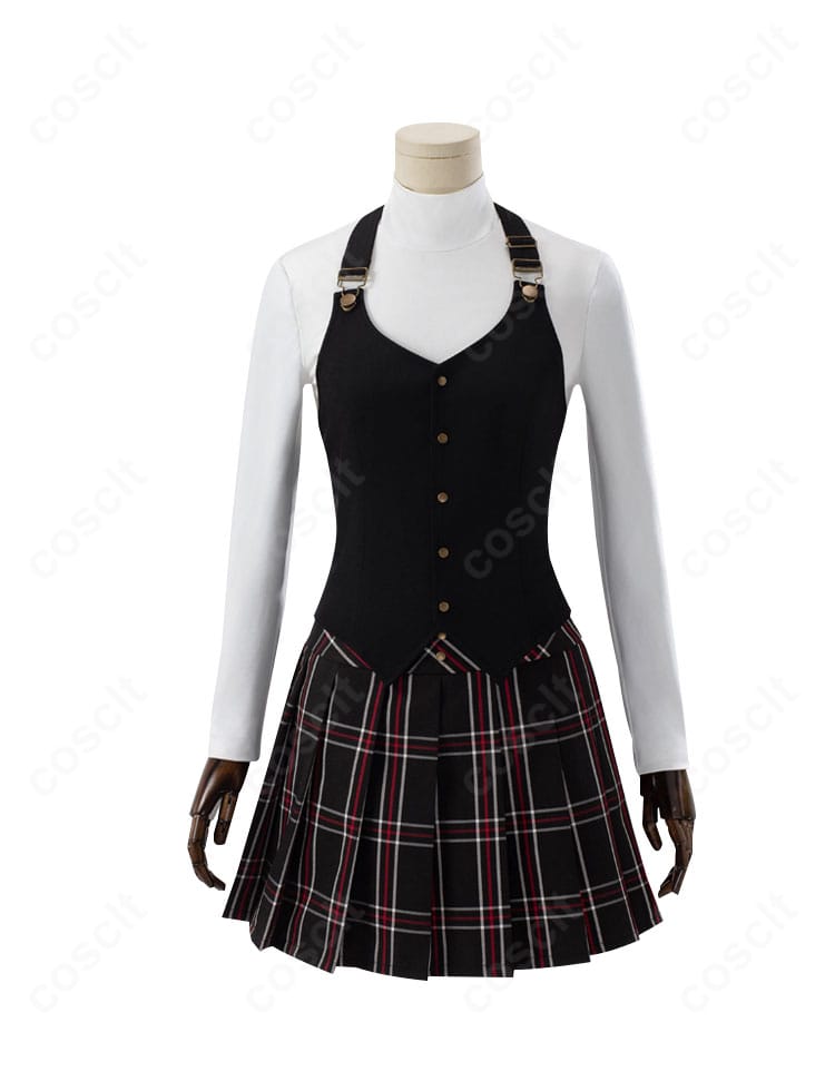 ペルソナ5 新島真 学生Ver.制服コスプレの正面ディテール。学園制服らしい端正なラインを忠実再現。