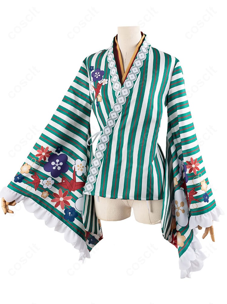 ウマ娘 ナイスネイチャ 正月衣装コスプレ 上着装飾のクローズアップ（襟元・トリム・質感）