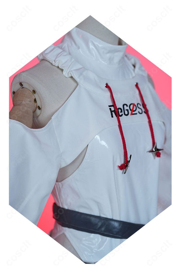 ホロライブ ReGLOSS 轟はじめ コスプレ衣装の側面シルエット。サイドラインと背面ダーツによる立体感が強調されたスマートな印象。