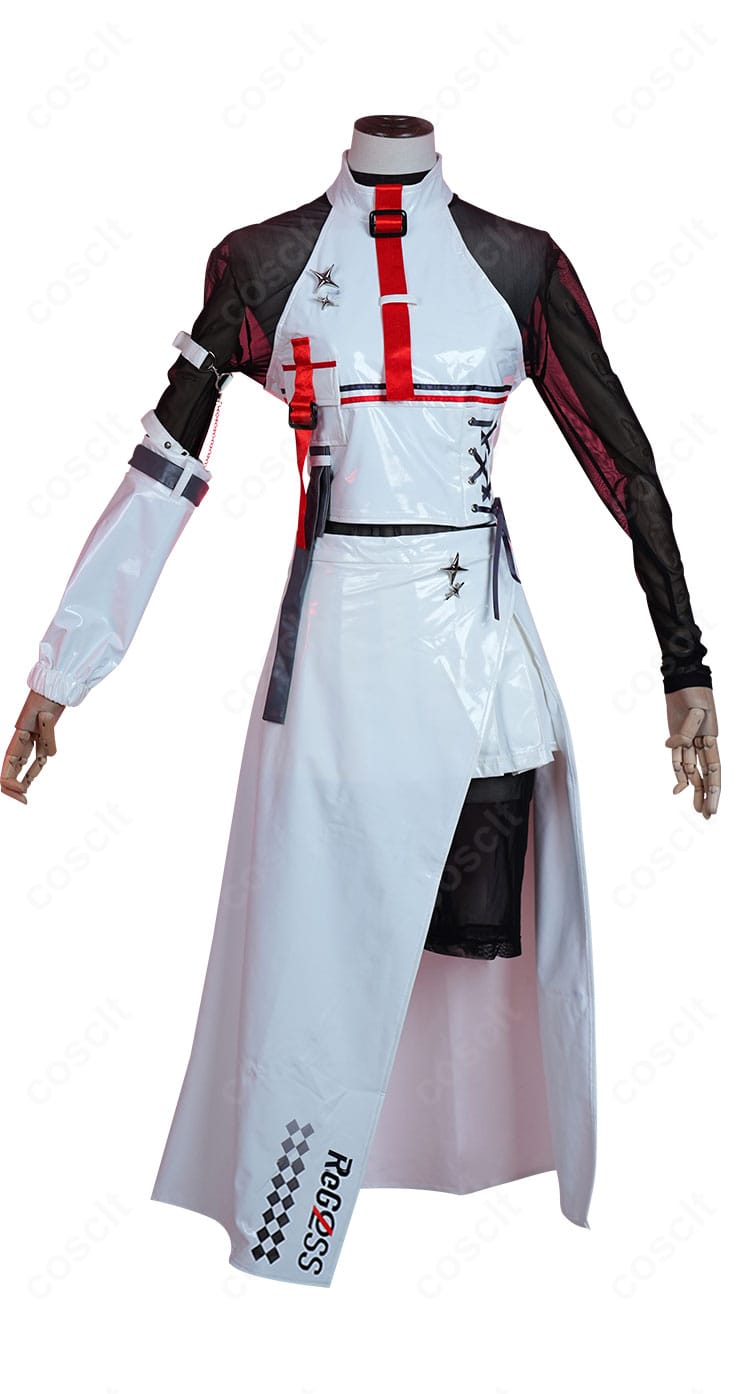 儒烏風亭らでん『無』MV衣装の正面ディテール。胸元の装飾とすっきりしたシルエットを鮮明に確認できます。