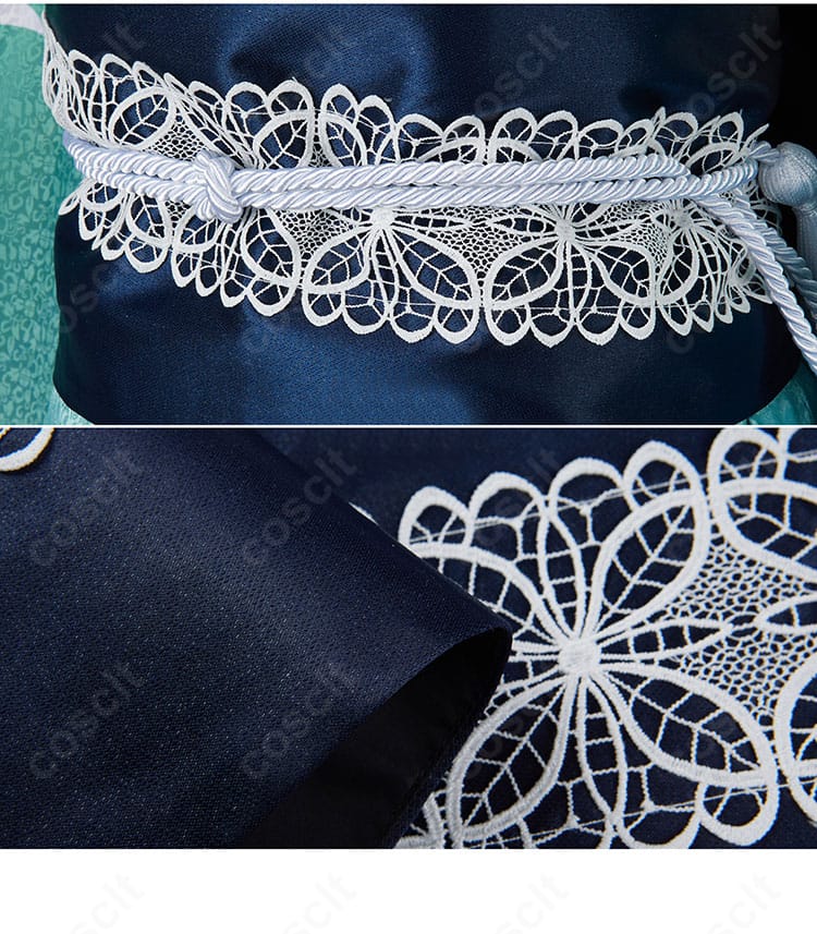 腰封(帯)装飾の詳細|モルガン 和装コスプレの腰封刺繍と縁取りの丁寧な仕上げ