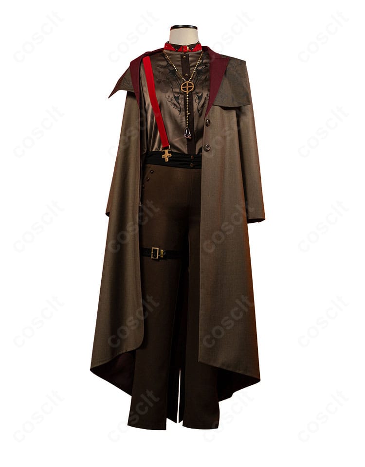 葛葉コスプレ衣装の正面全身。コートとシャツ、パンツのシルエットが分かるカット