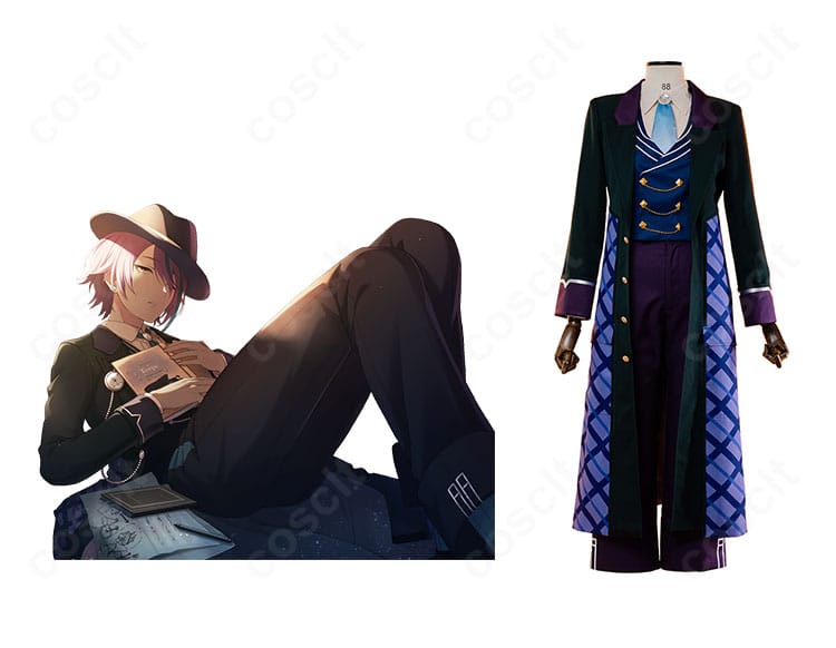 神代類「その心意気を買って」コスプレ衣装の正面全体とキャラクター公式ビジュアルを並置した比較イメージ