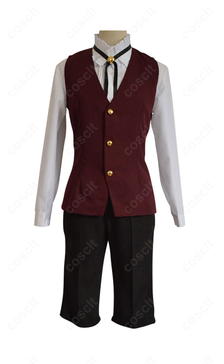 ベスト正面の装飾ディテール。高品質な刺繍とボタン配置、縫製ラインまで近接で分かる解像度の高いカット。