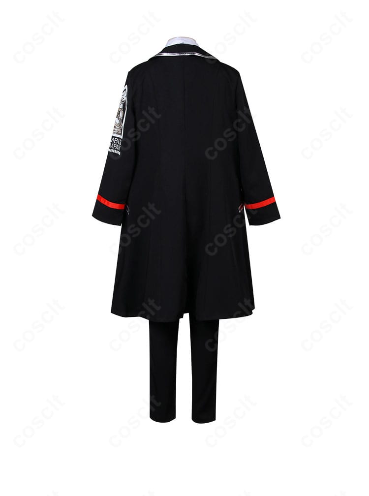 Limbus Company 良秀 コスプレ衣装の背面。背中の構造と裾の落ち感、装飾配置を示すディテール画像