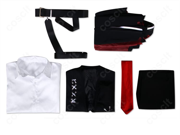 コート、ベスト、シャツ、ズボン、ネクタイ、ベルト、太ももベルトのセット内容一覧