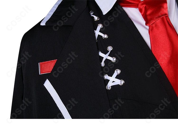 衣領の仕上がりが分かるクローズアップ。縫製ラインとエッジの美しさ