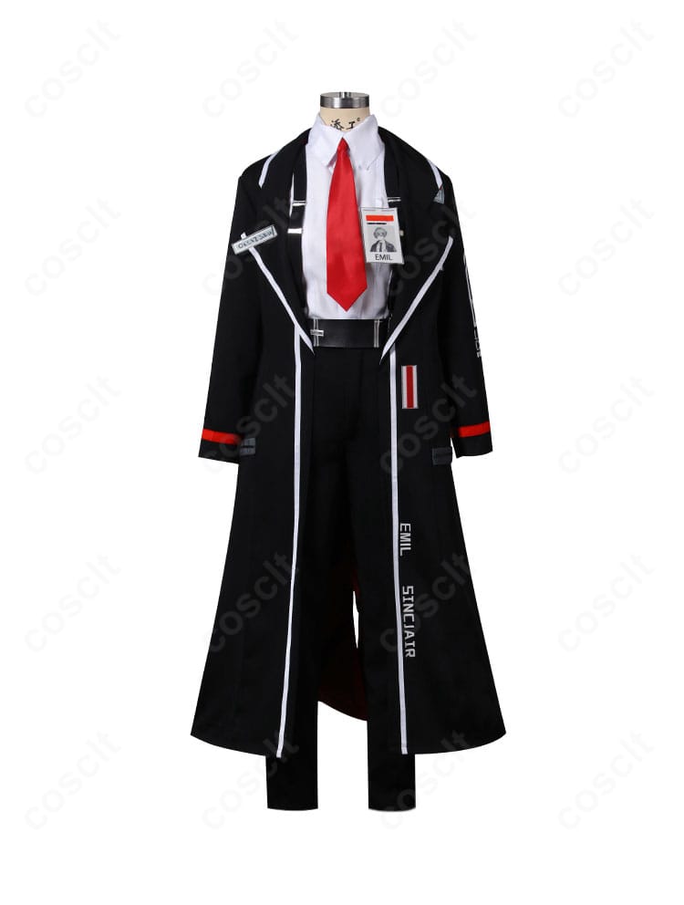 Limbus Company シンクレア制服コスプレ 正面全身、襟元の刺繍と端正なシルエットが映える