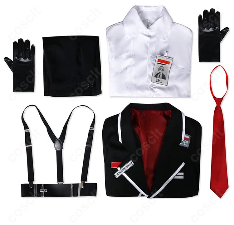 Limbus Company シンクレア制服コスプレ セット一式、コート・シャツ・ズボン・ネクタイ・手袋・ベルト・サスペンダー