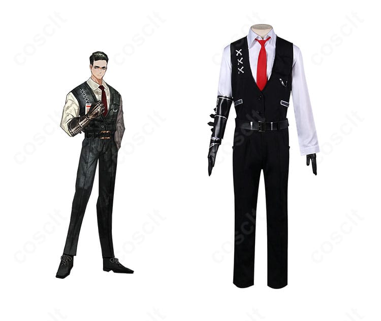 ムルソーのビジュアルと融合した正面全身。Limbus Company ムルソーのスーツ一式と手鎧のバランスが分かる商品画像