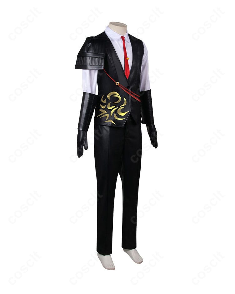 グレゴール衣装の右側面。右肩の装甲とベストのライン、パンツの落ち感まで確認できるディテールショット。