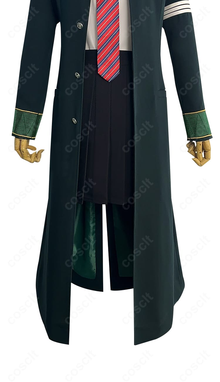 WIND BREAKER 椿野佑 制服コスプレのスカート詳細。均一プリーツとウエストホック仕様をクローズアップ。