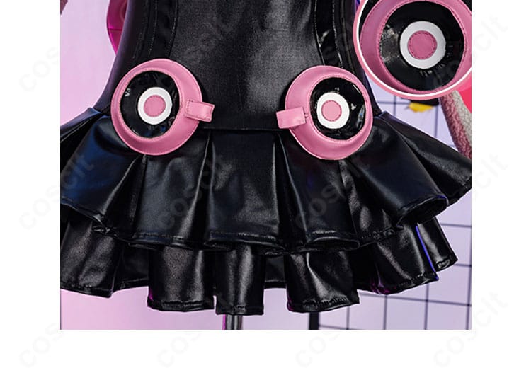 鉄拳7 ラッキー・クロエ衣装のスカート装飾ディテール。フリル層とリボンの立体感、装飾の配置を示す近接画像。