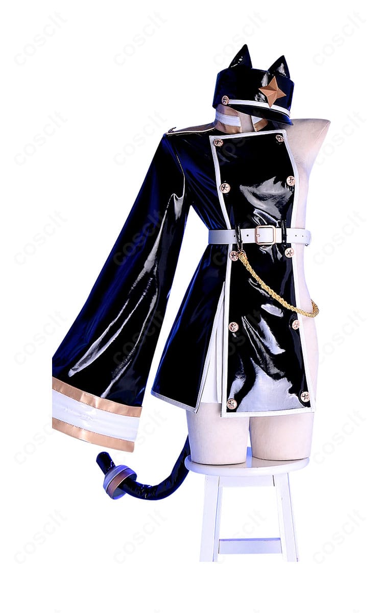 阿良河キウィ コスプレ衣装の正面全景。上着のライン、腰飾り、靴カバーまでの配置とバランスを忠実に再現。