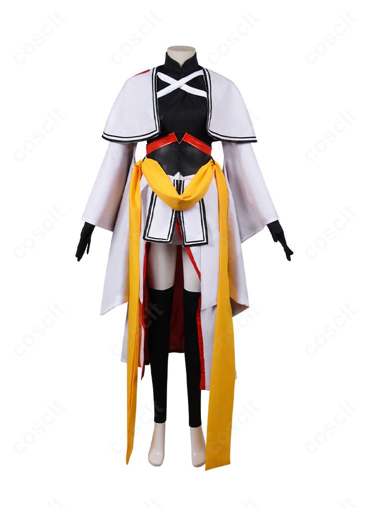 Fate/Grand Order 長尾景虎 コスプレ衣装の正面全身。上着と帯、コルセットで凛としたシルエットを再現。