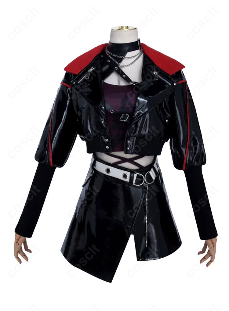 プロジェクトセカイ 白石杏『決戦の時』コスプレ衣装の正面アップ。襟元・胸元の意匠まで忠実に再現したデザイン。