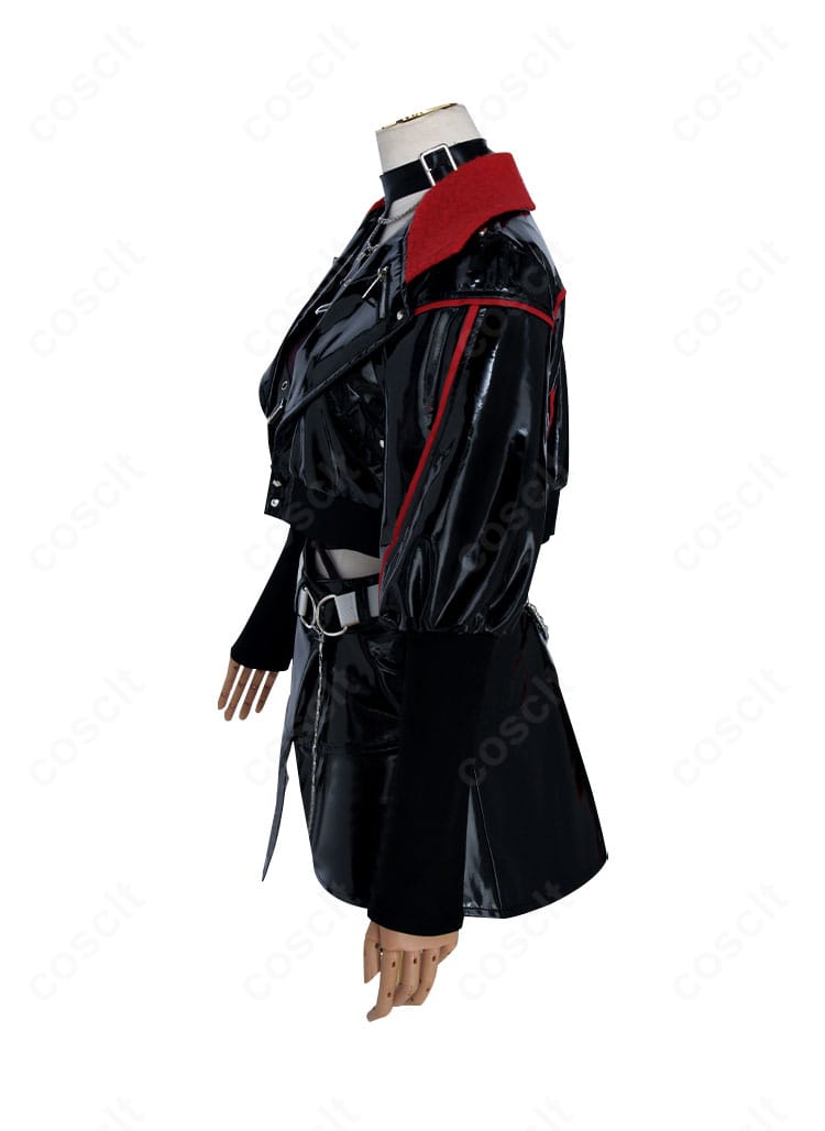 プロジェクトセカイ 白石杏『決戦の時』コスプレ衣装の左側ディテール。スカートの落ち感とベルト装飾の質感が見える。