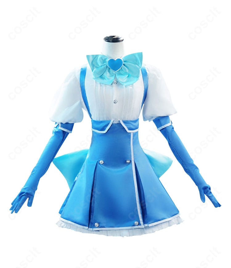 水神小夜(マジアアズール)衣装の正面全身。ワンピースとスカーフの位置関係、胸元のラインが分かる高再現ショット。