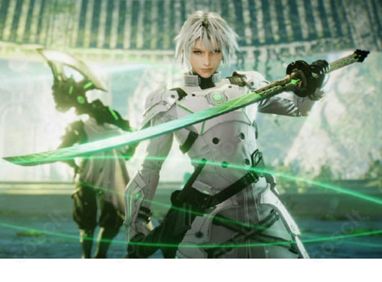 FFVII エバークライシス版 セフィロスのコスプレ衣装全身。黒ロングコートと鎧意匠を忠実再現した高再現モデル。