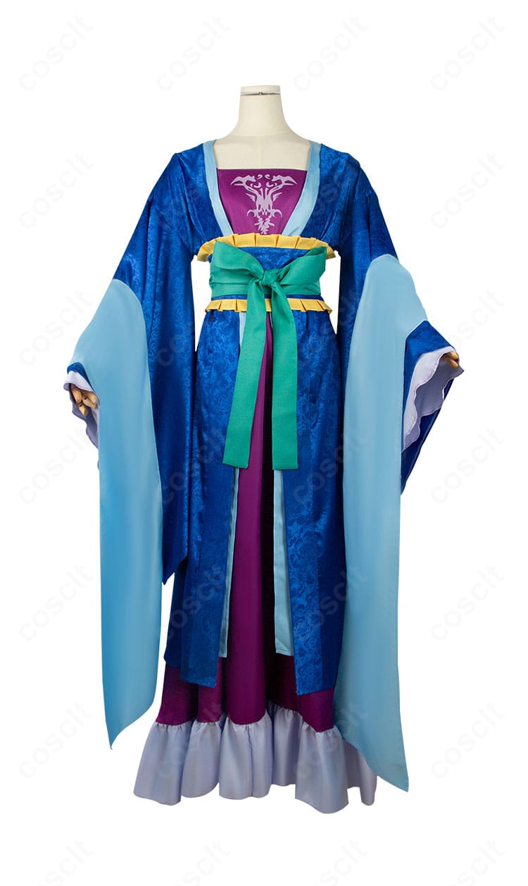 薬屋のひとりごと 梨花妃 コスプレ衣装の正面ビュー。上着とワンピース、帯の配置が鮮明に分かるカット。