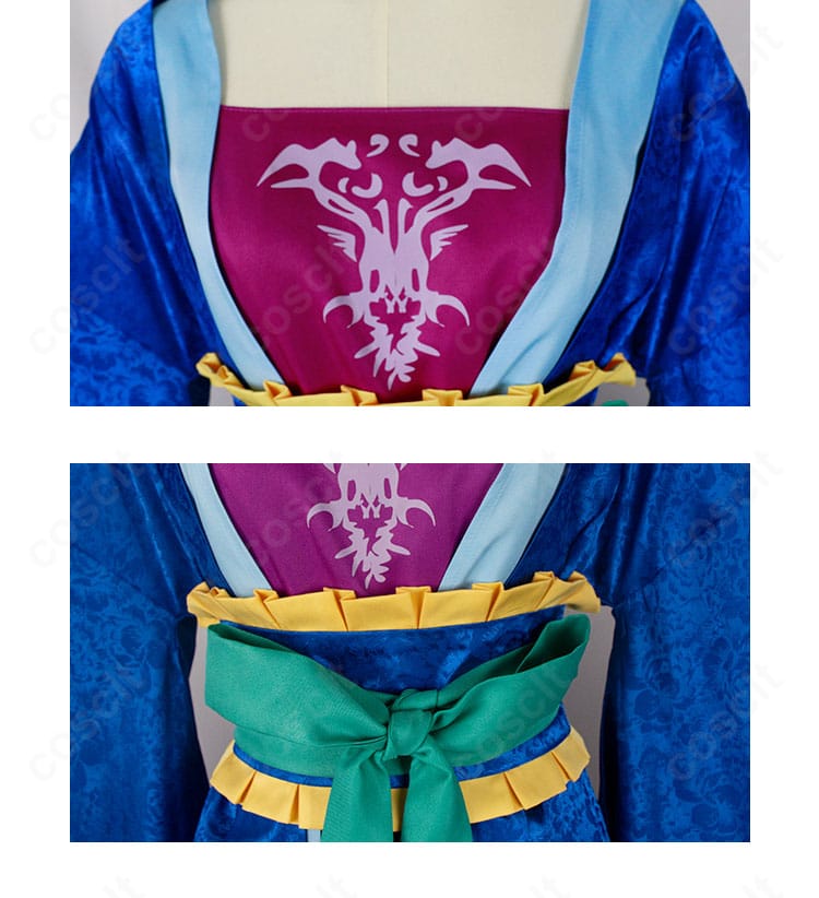 腰元の装飾アップ。特徴的な腰封とコルセットの意匠を強調した梨花妃衣装のディテール。